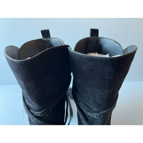 Michael Kors Collection Black Suede Calf Boots W/ Block Heels, Sz 7 (US) 37 (EU) - Picture 5 of 11